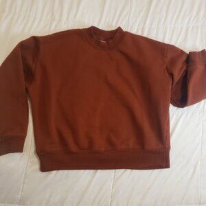 Women's A New Day Crewneck Sweatshirt Size M Medium Boxy Fit Red Rust Color